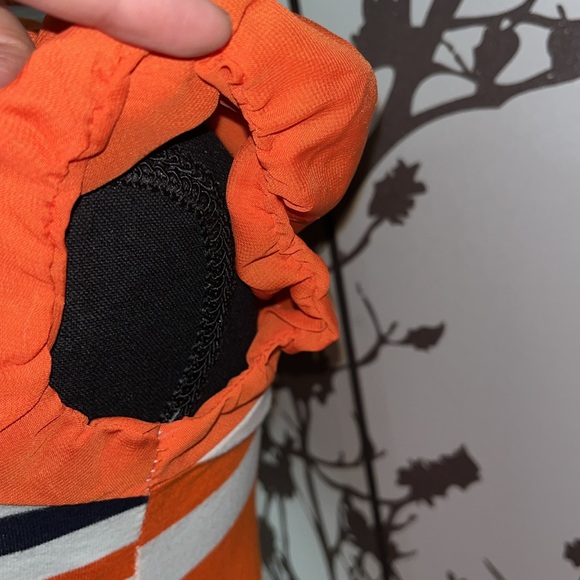 FILIPINO TIANGE (Commes De Garçons) White&Orange Striped Short Sleeve Dress $25 - Picture 8 of 13